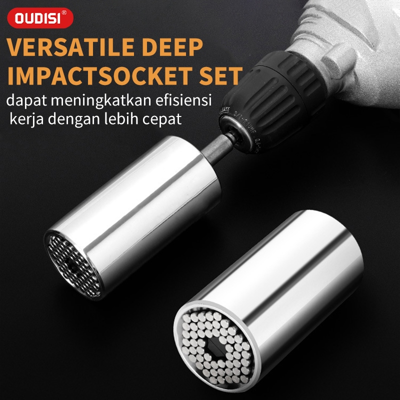 OUDISI socket adaptor universal untuk bor & impact wrench - set kunci soket serbaguna