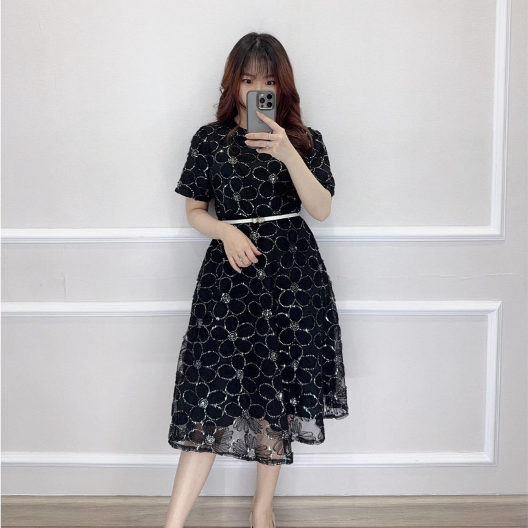 SV 6005 - Livien Dress | Silvervogue | Gaun Tile Lace Pakaian Kasual Wanita