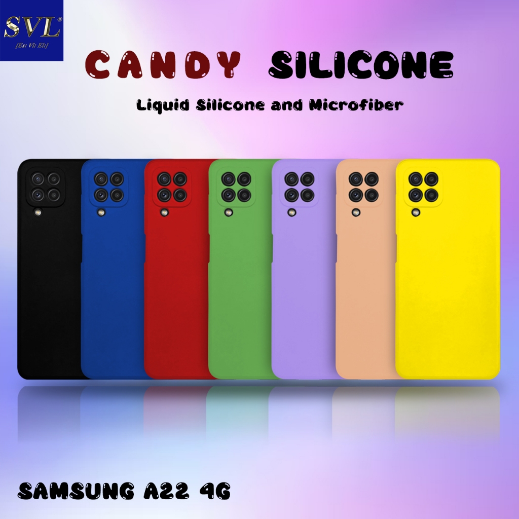 [ CUCI GUDANG ] Case Hp Samsung A22 4G Candy Case Softcase MICROFIBER Casing