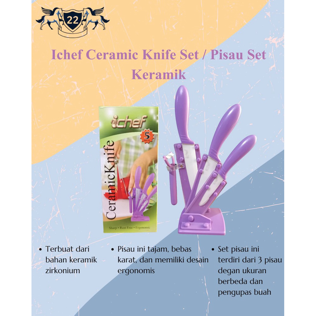 Ichef Ceramic Knife Set / Pisau Set Keramik