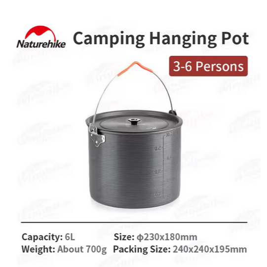 PANCI MASAK CAMPING 6L WITH HANDLE NATUREHIKE NH20CJ009