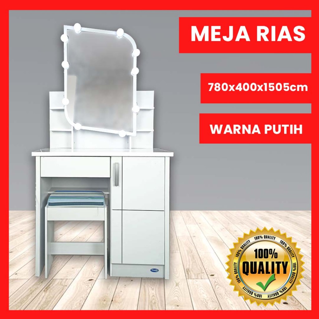 Meja Rias Minimalis Meja Rias Sliding Putih - Meja Make Up Minimalis