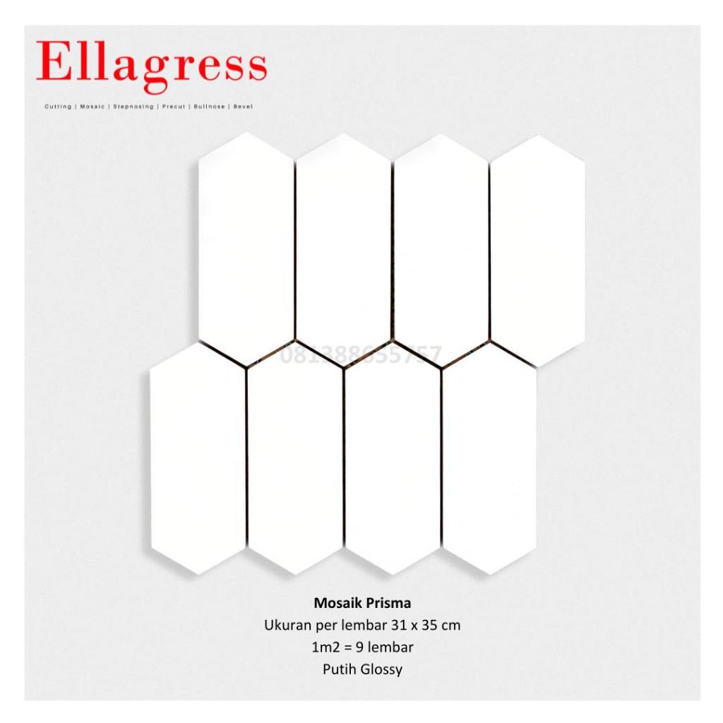Mosaik Prisma Ellagress Keramik / HT Lantai / Dinding / Backsplash