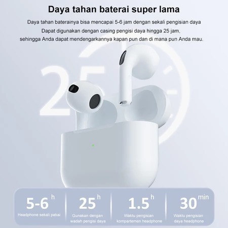 HOT PRODUCT [COD] ORI TWS PODS PRO 3 EARPHONE BLUETOOTH HEADSET IPHONE + CHARGING CASE (NOISE