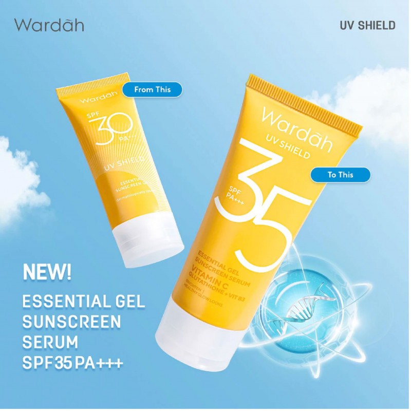 Wardah UV Shield Sunscreen Gel SPF 30 - Pelindung Wajah Dari Sinar Uv Harga Grosir Bisa Cod
