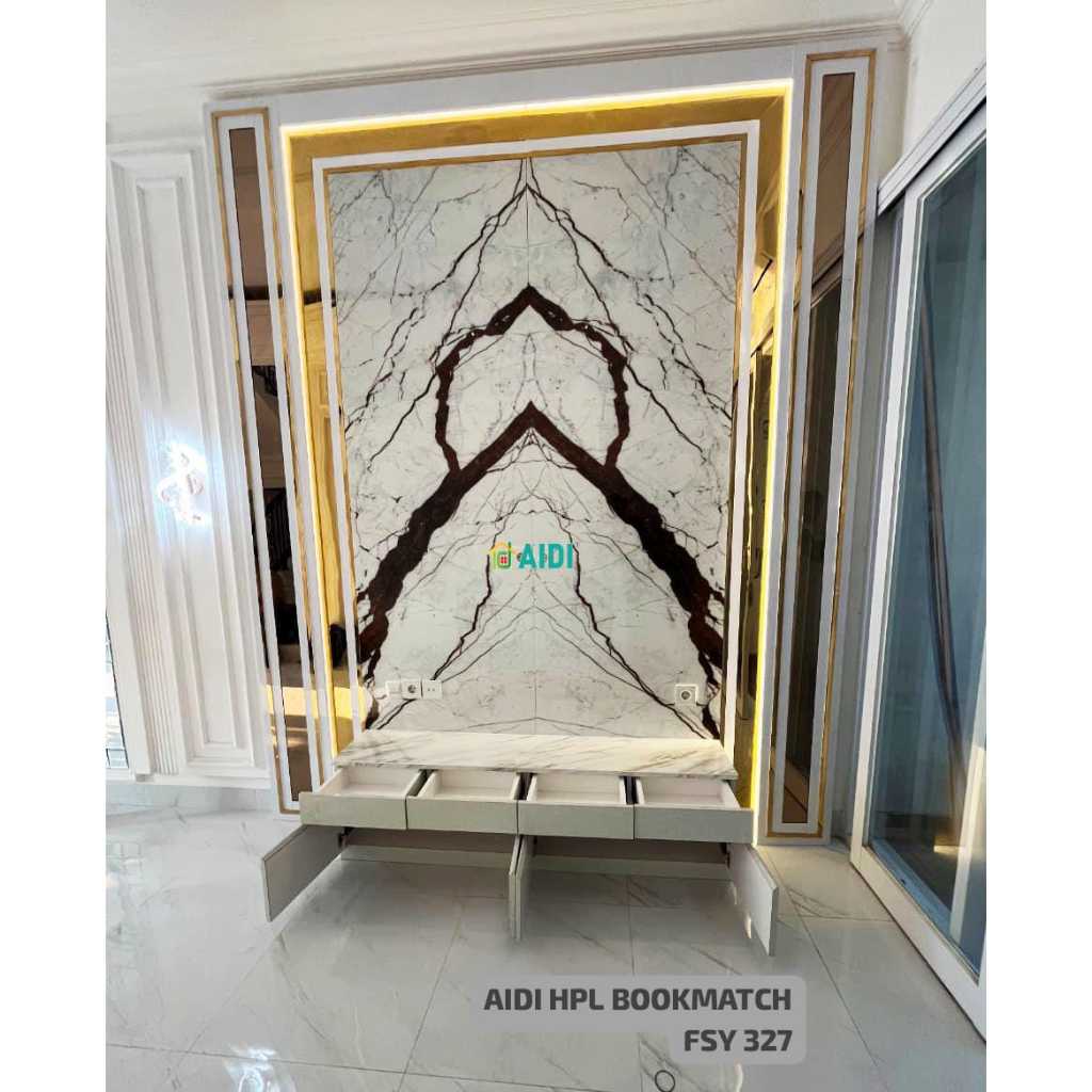 AIDI HPL BOOKMATCH GLOSSY MARBLE PREMIUM AH FSY DD 372 A A1 G BOOKMATCH HPL BOOKMATCH GLOSSY MARMER 