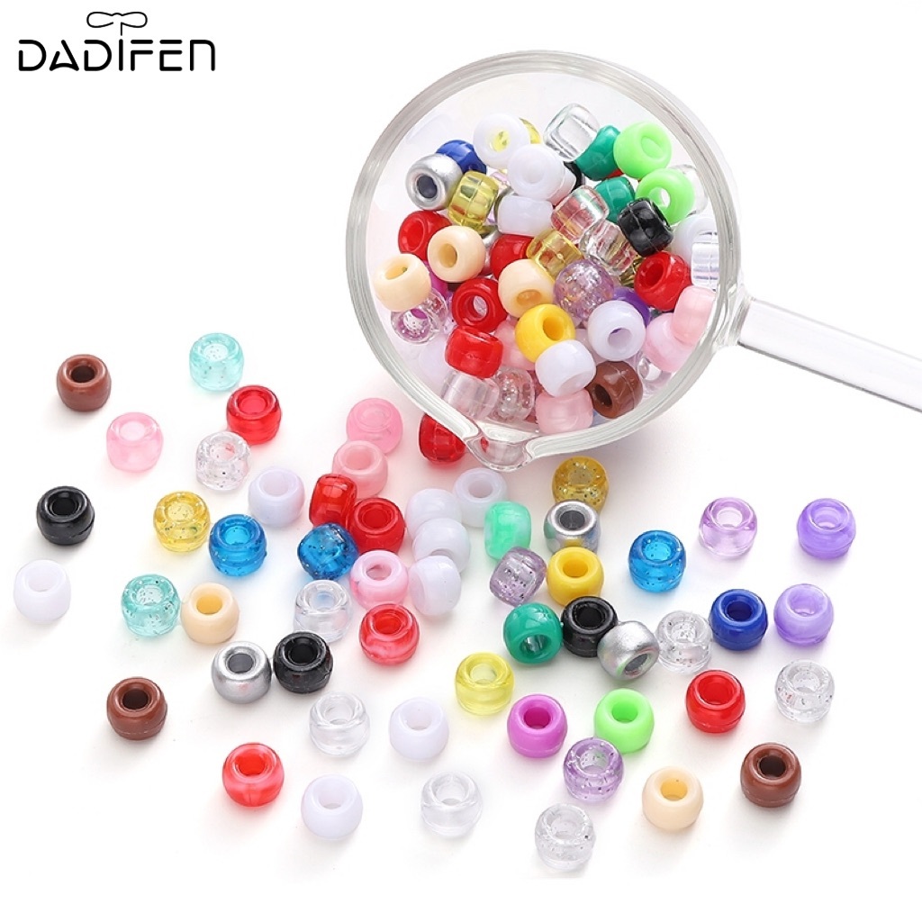 [Daidifen] 6x9mm 100pcs Manik Laras Akrilik Warna Campuran untuk Aksesori DIY Kalung, Gelang, dan Pe