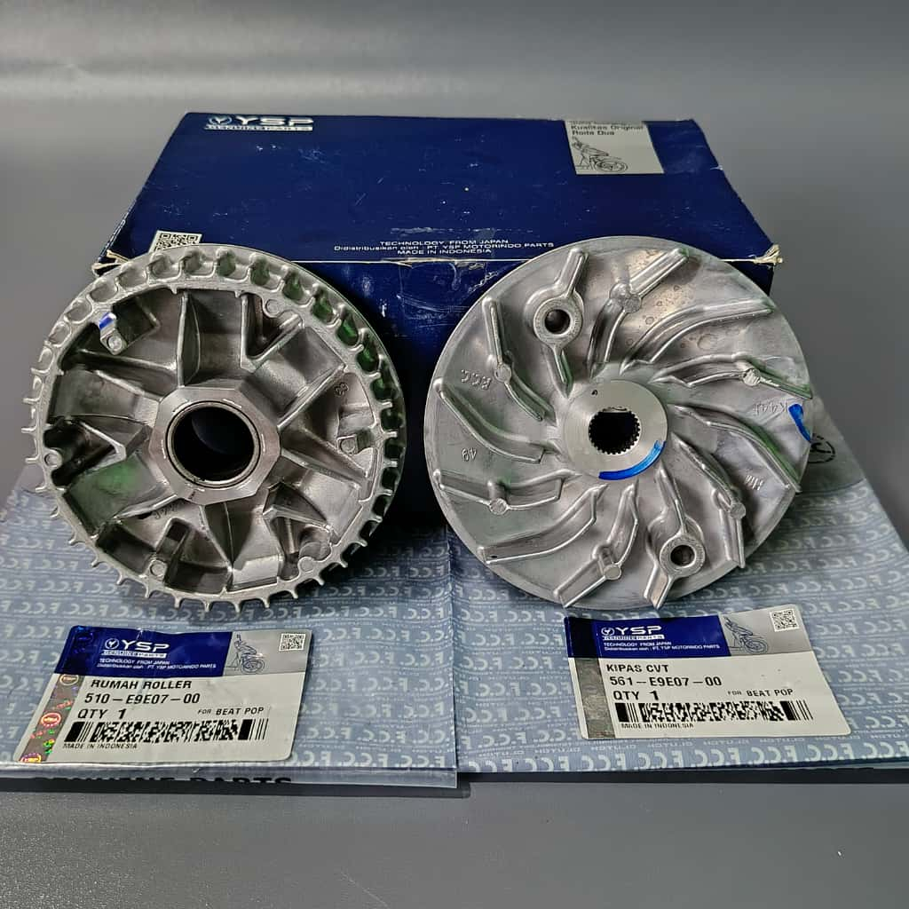 YSP Paket 2 Set CVT Rumah Roller + Kipas Pully (K44) Paket Cvt Beat Sporty Esp / Scoopy Esp Original