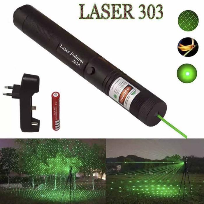 GREEN LASER POINTER 303 - GREEN LASER POINTER BATERAI CAS & BATERAI AAA - GREEN LASER SERBAGUNA TERM