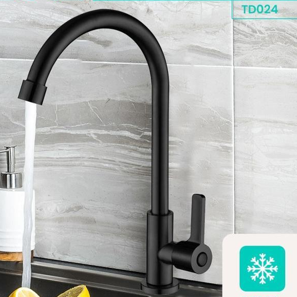 Toto - Kitchen Faucet / Keran Air Dapur Tembok Angsa Td024 Hitam Kran