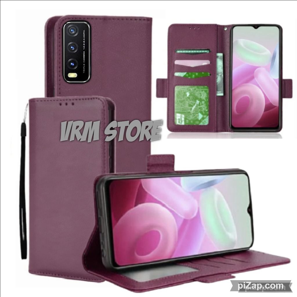 Case Dompet Hp Vivo Y20 - Y20s - Y20i - Y12s Case Dompet Casing Hp Flip Kulit Case Wallet Leather