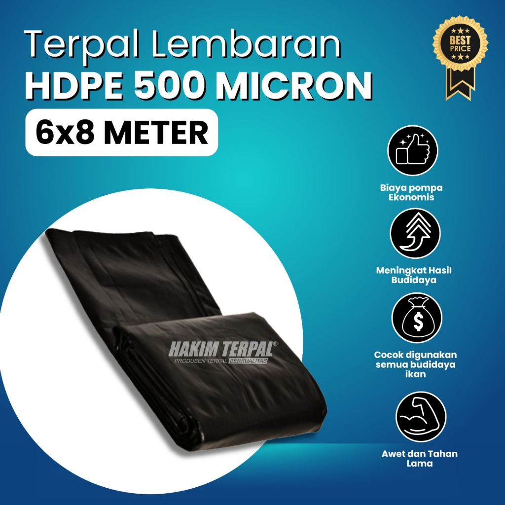 Terpal Lembaran HDPE GEOMEMBRAN 500 Mikron 6m x 8m