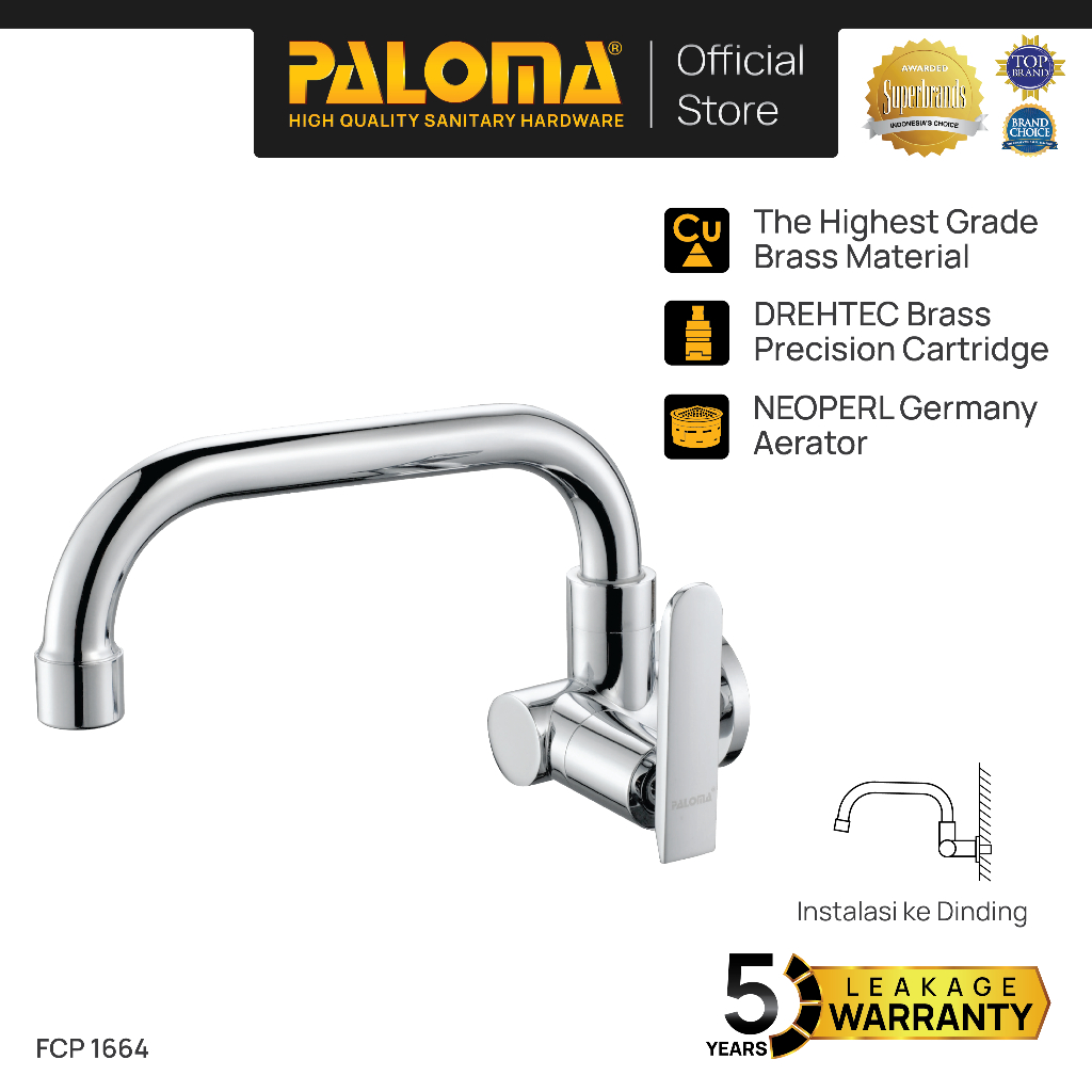 PALOMA FCP 1664 Kran Sink Bebek Keran Dapur Kitchen Keran Wastafel Kran Cuci Tangan Kran Air Sink Te