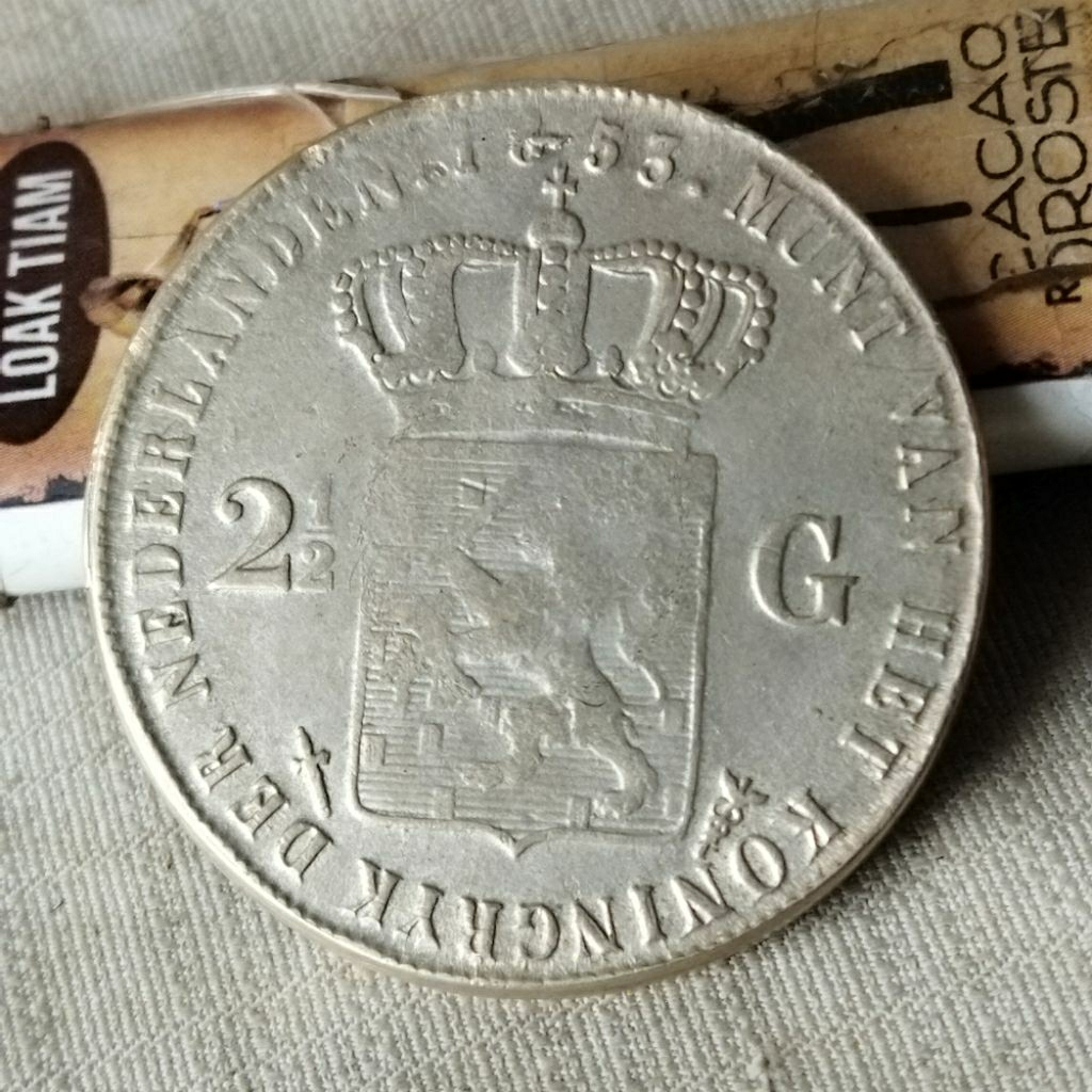 Pajangan Vintage 1853 Koin BUKAN perak 2,5 Gulden Willem 3