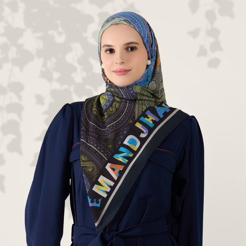 MANDJHA Magical Scarf - Jilbab Hijab Segi Empat Motif ORIGINAL MANDJHA By IVAN GUNAWAN (Free Box)l