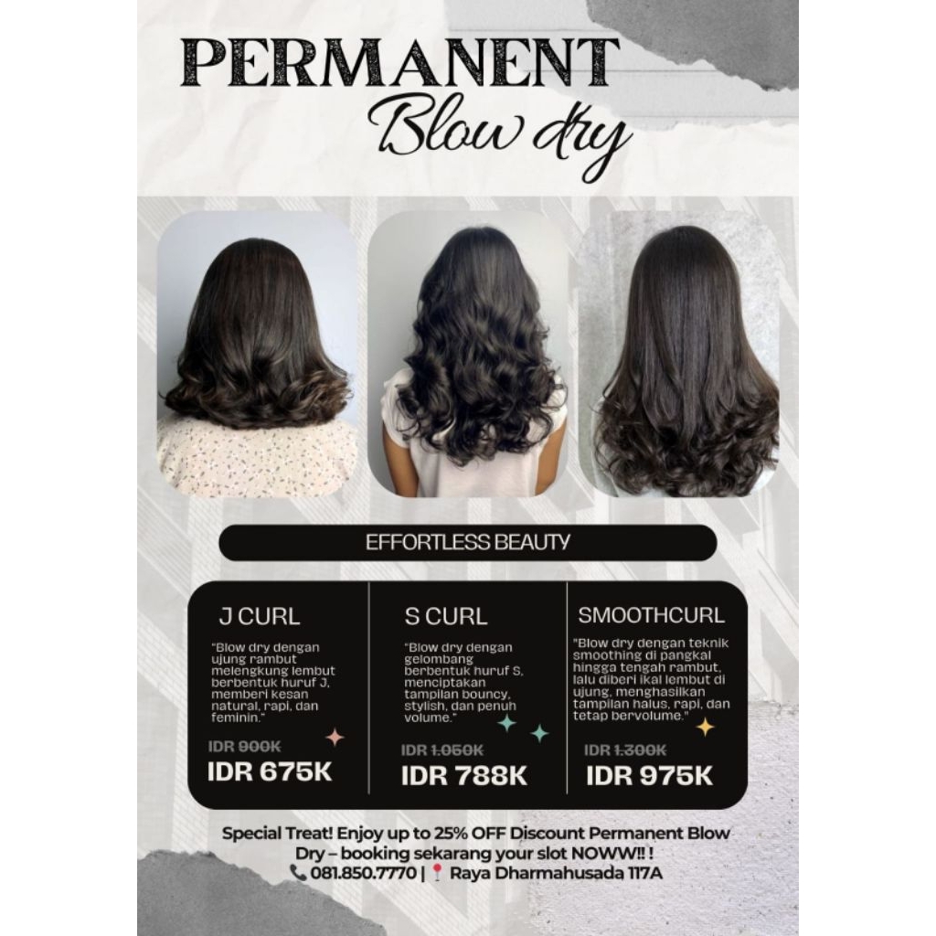Permanent Blow Dry Rambut Keluntung Permanent