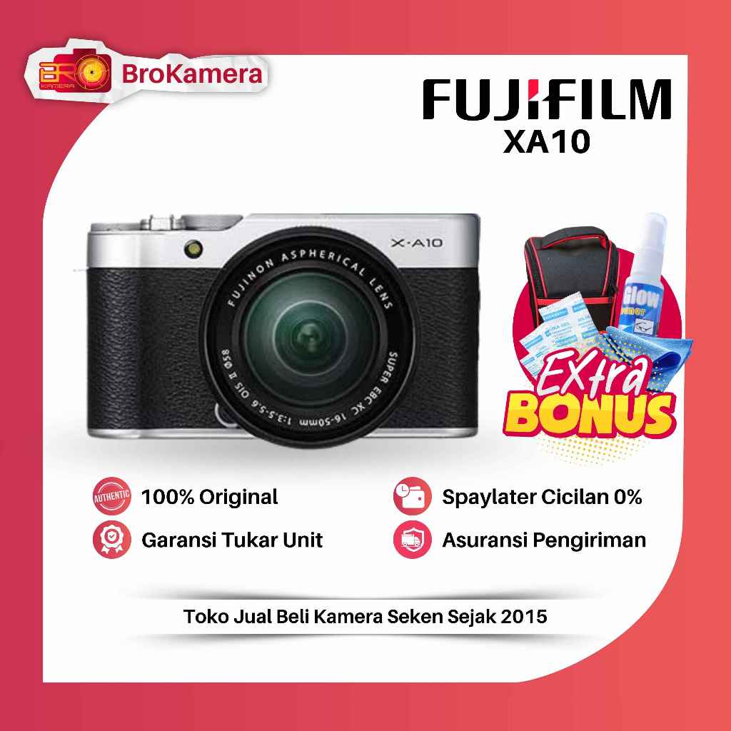 Fujifilm XA10 Fullset Bisa Pilih Warna - 100% ORIGINAL Kamera Mirrorless - Bukan Fujifilm XA3 XA20 X