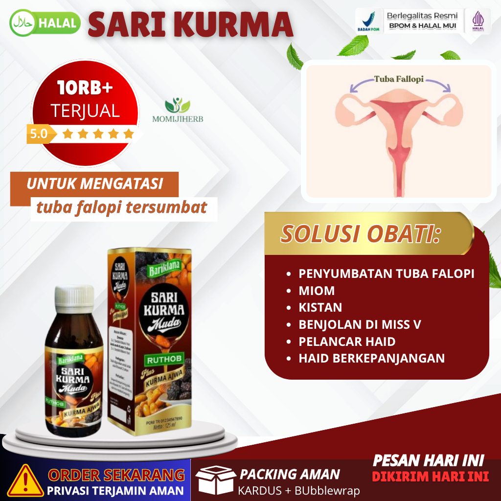 Sari Kurma Muda 125ML - Obat Tuba Falopi Tersumbat, Obat Penyumbatan Tuba Palopi, Pembersih Sumbatan
