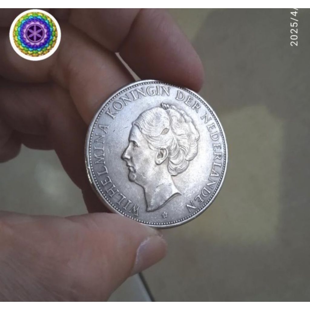 coin kuno Wilhelmina's 2,5 guldens 1933.