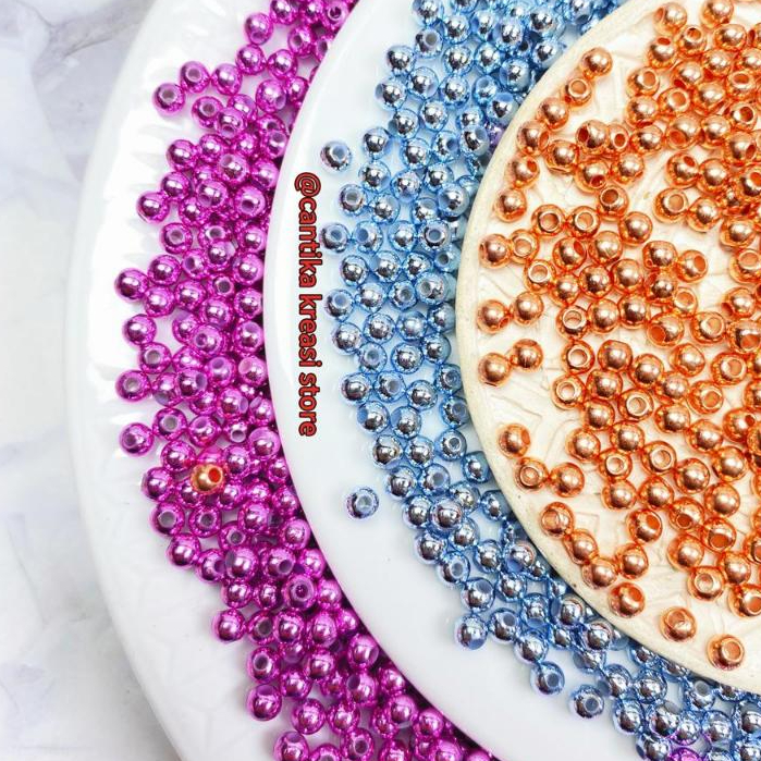 Manik Mutiara Beads Semi Jepang Mote Premium Uk 3 Mm Per 5 Gram