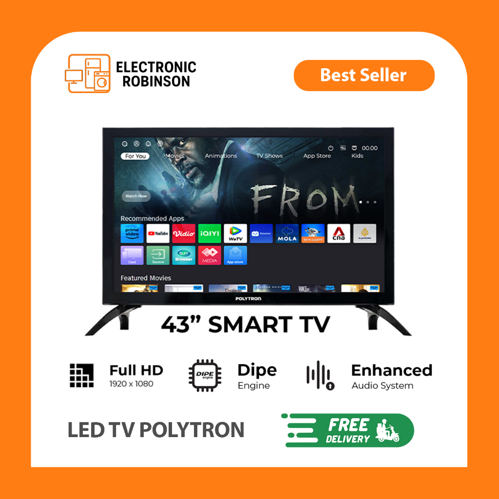 LED TV Polytron 43 Inch Smart TV Layar Besar 43CV 8869