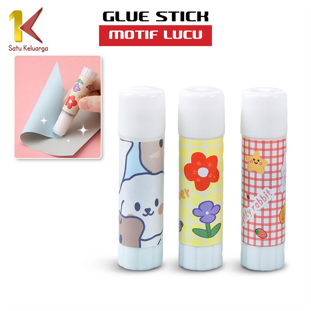 Satu Keluarga Lem Glue Stick Karakter Lucu A88 Lem Kertas Putar Lem Stik Batang Putar Perlengkapan S