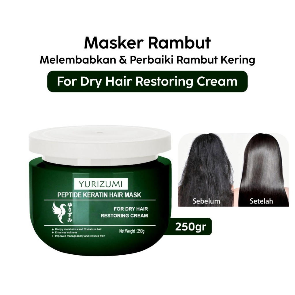 BPOM Yurizumi Hair Mask Keratin Masker Creambath Rambut Rusak Rontok Kering dan Bercabang