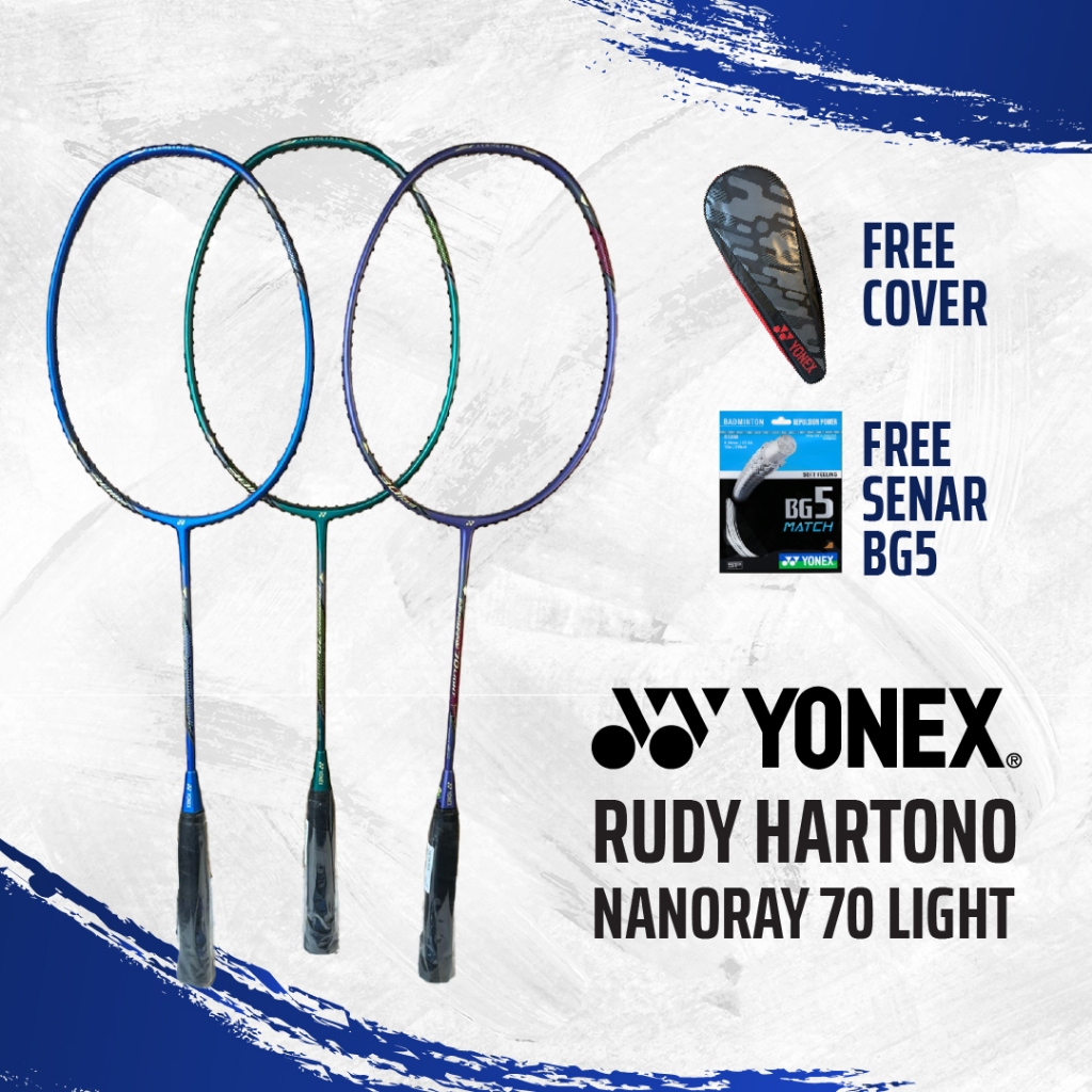 Raket Badminton Yonex Rudy Hartono Nanoray 70 Light + BONUS Senar BG5 + Cover | Bulu Tangkis Racket 
