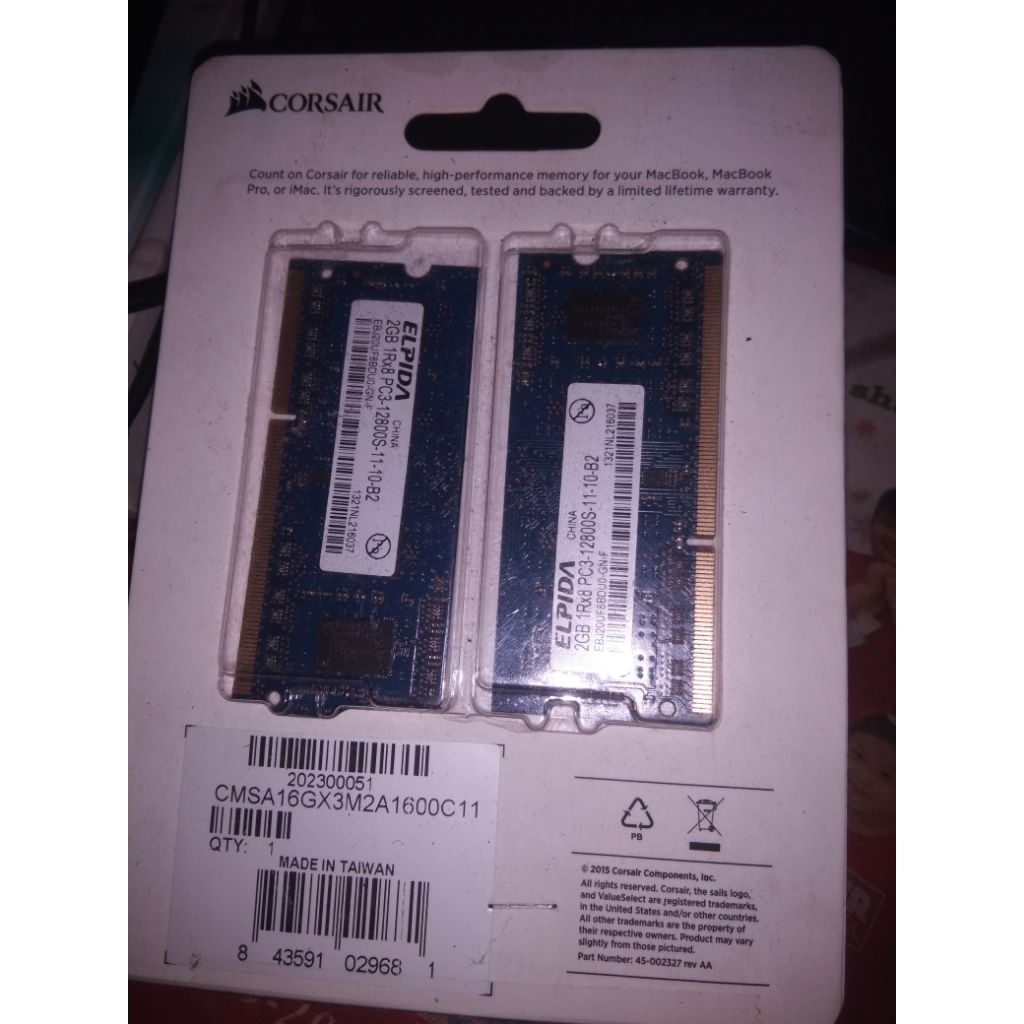 memorimacbok2x8gb DDR 3