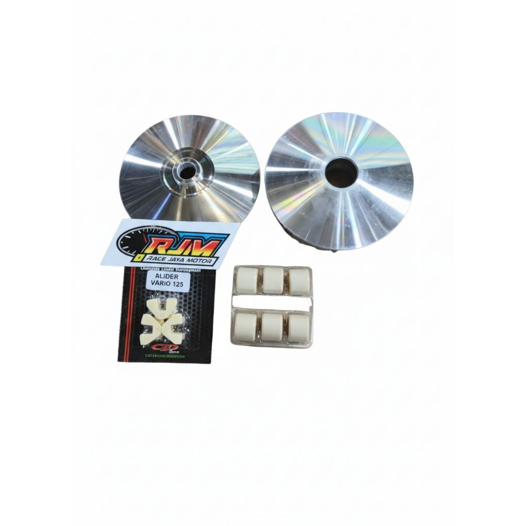 PAKET RUMAH PULLEY CUSTOM VARIO 125/150 13,8 DERAJAT, ROLLER 9 10 11 12 13 14 GRAM, KARET SLIDER 100