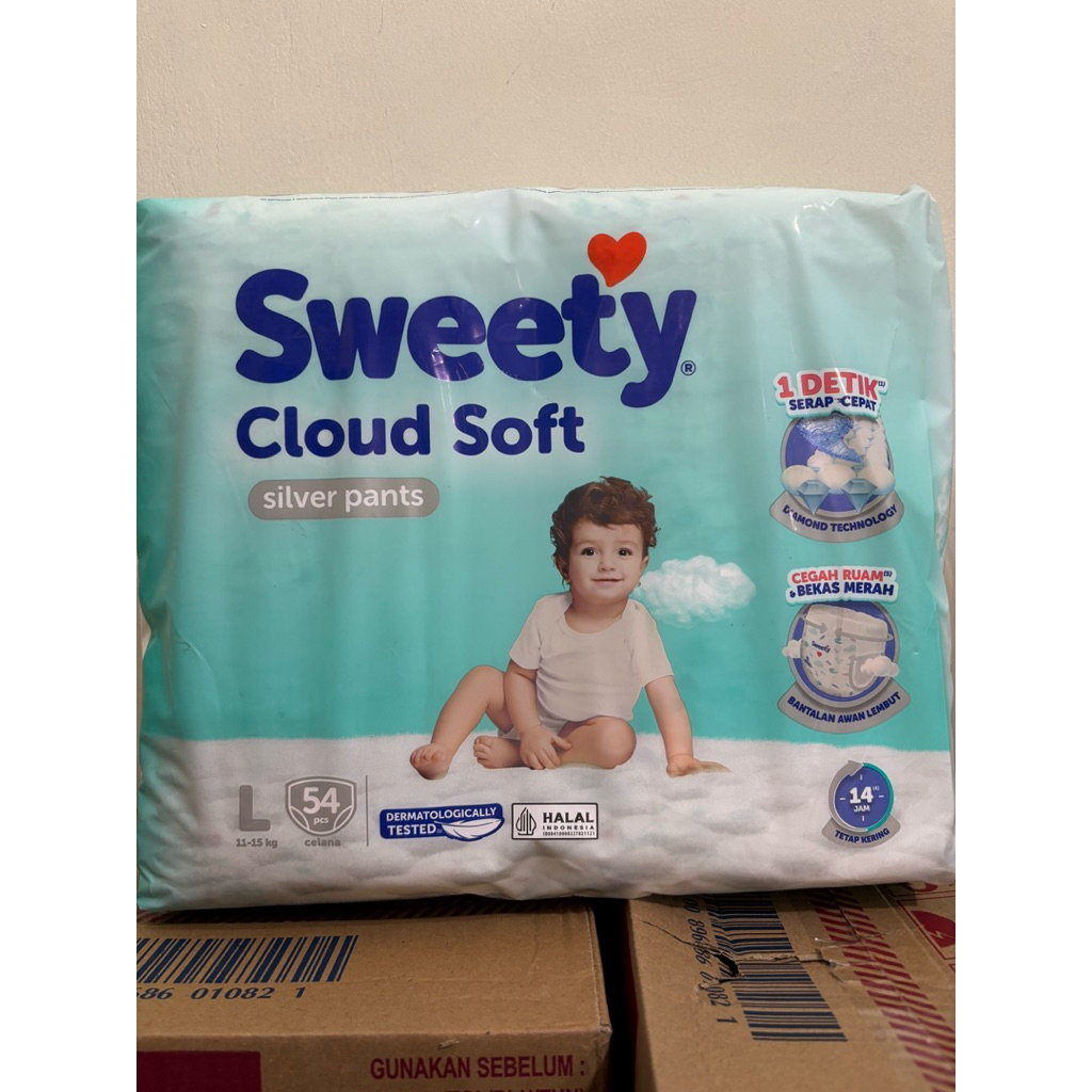 Pampers Sweety Cloud Soft Silver Pants L54 & XL 42