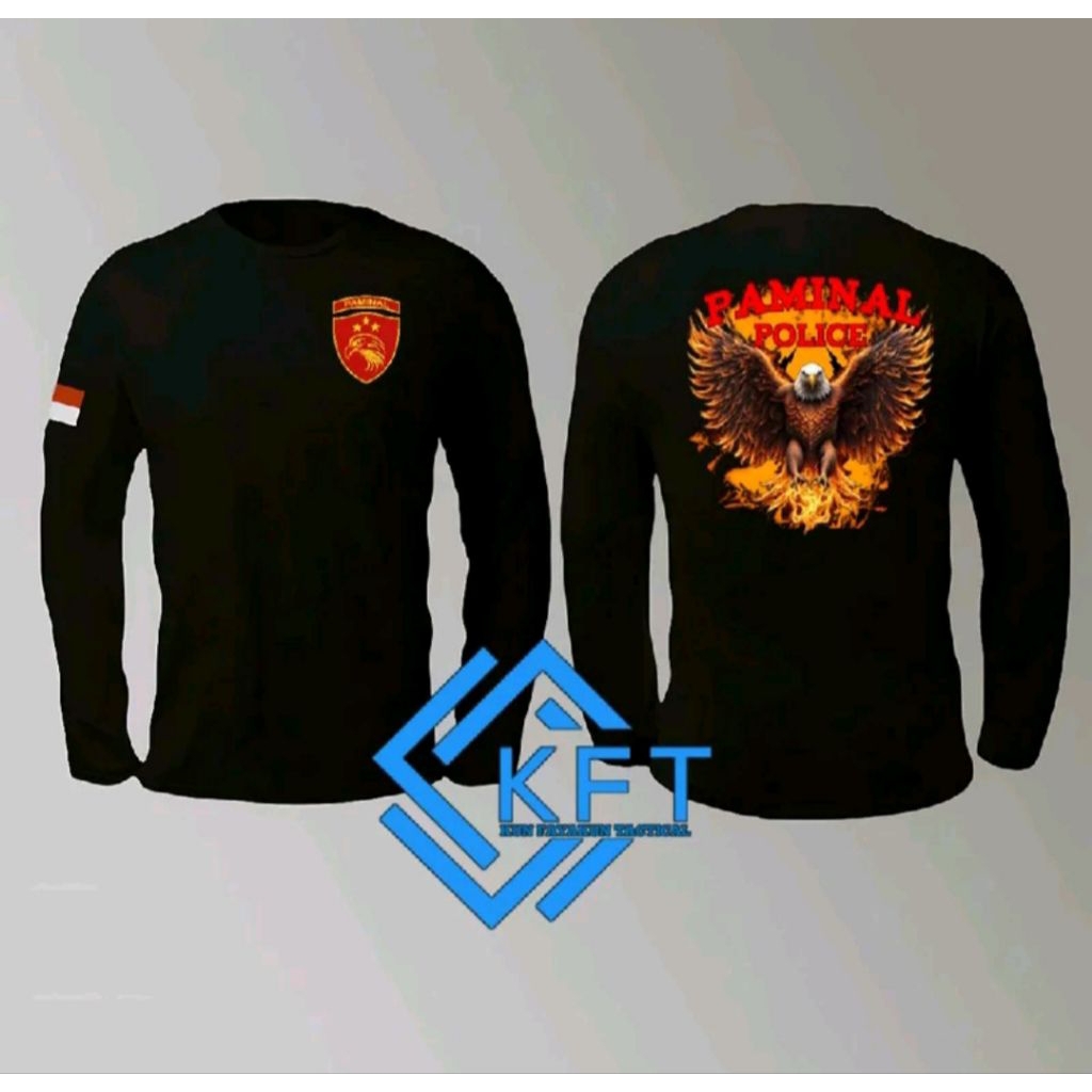 Kaos Lengan Panjang Paminal Police Corak Oren