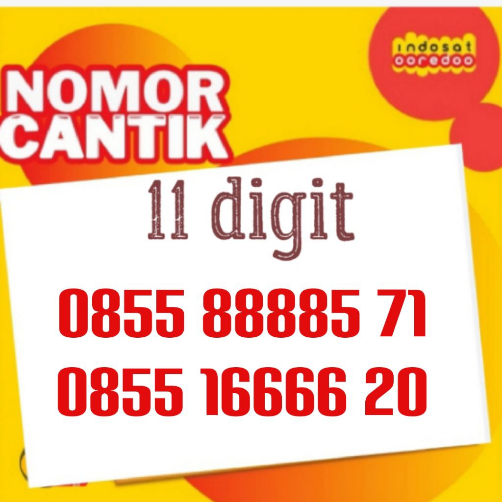kartu perdana indosat 11 digit super cantik