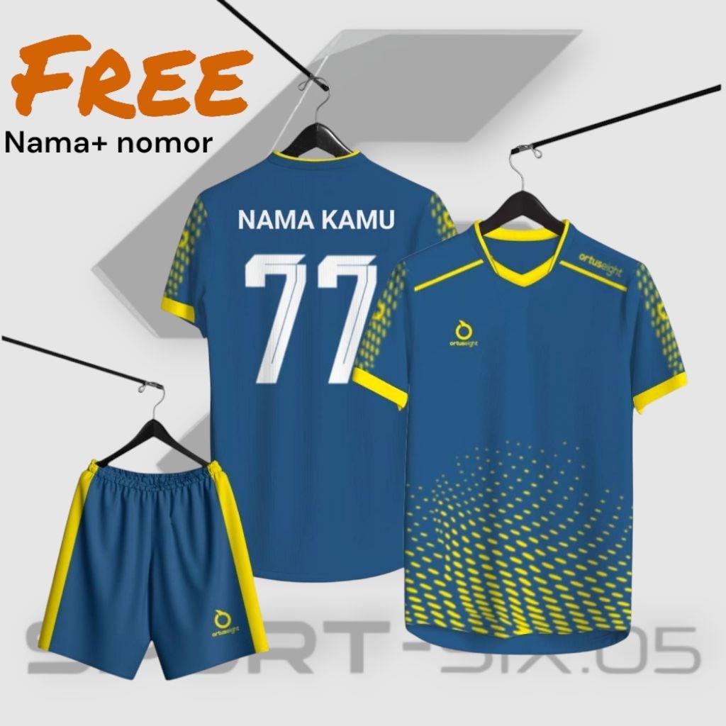 (ISI 12 PCS) (FREE) CUSTOM NAMA+NOMOR+SPONSOR+LOGO setelan baju Jersey olahraga sepak bola dan futsa