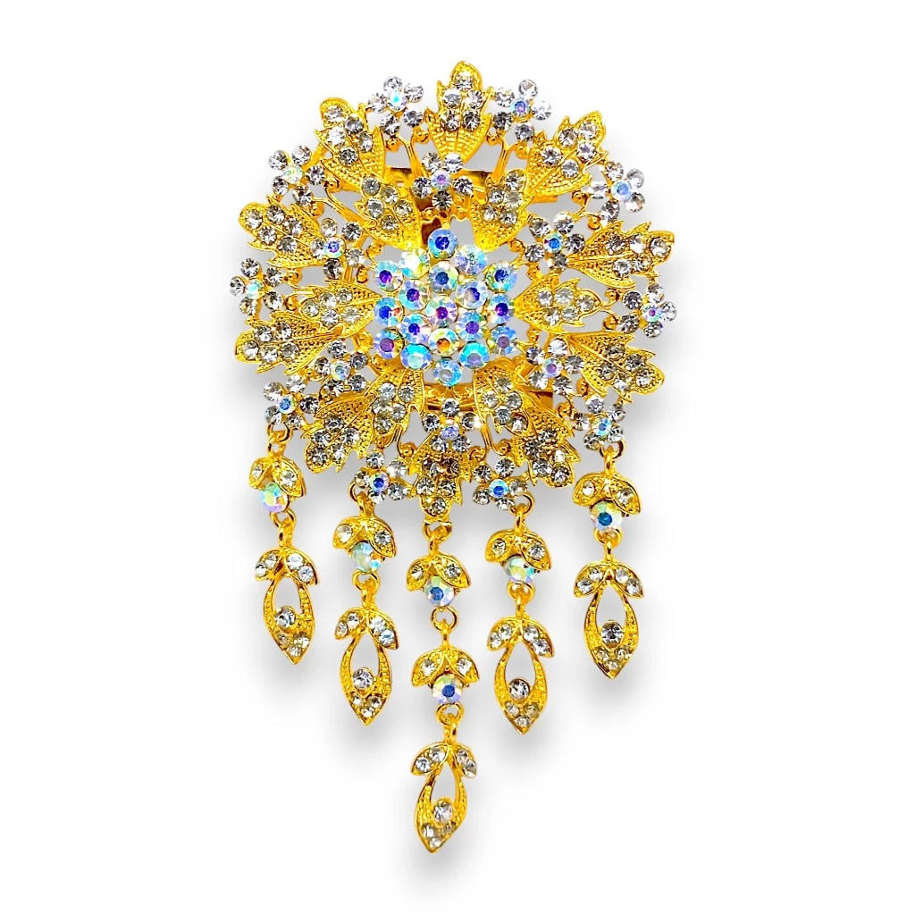 Bros Kebaya aksesoris baju wanita Pengantin Besar Elegan Mewah / Bros Kutubaru permata