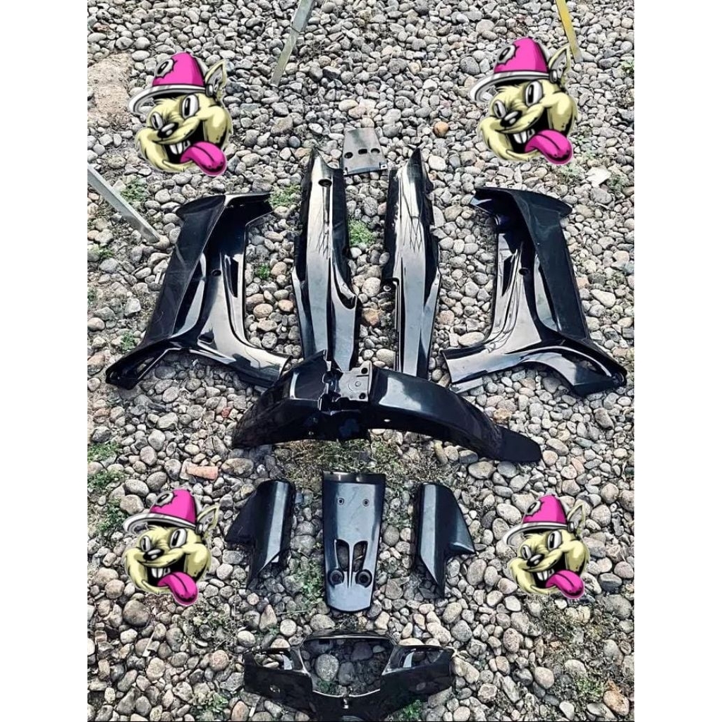 full set halus body motor Yamaha fiz r warna hitam full polos