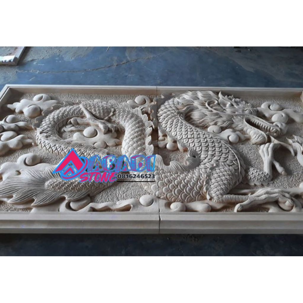 RELIEF NAGA UKIRAN BATU ALAM JOGJA PARAS UKIR BATU ALAM DEKORASI DINDING