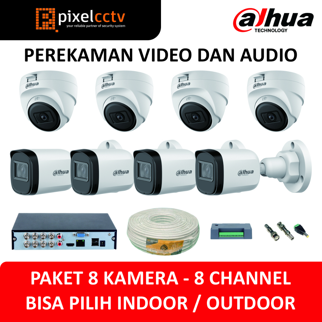 PAKET CCTV DAHUA 2MP 8 KAMERA 8 CHANNEL