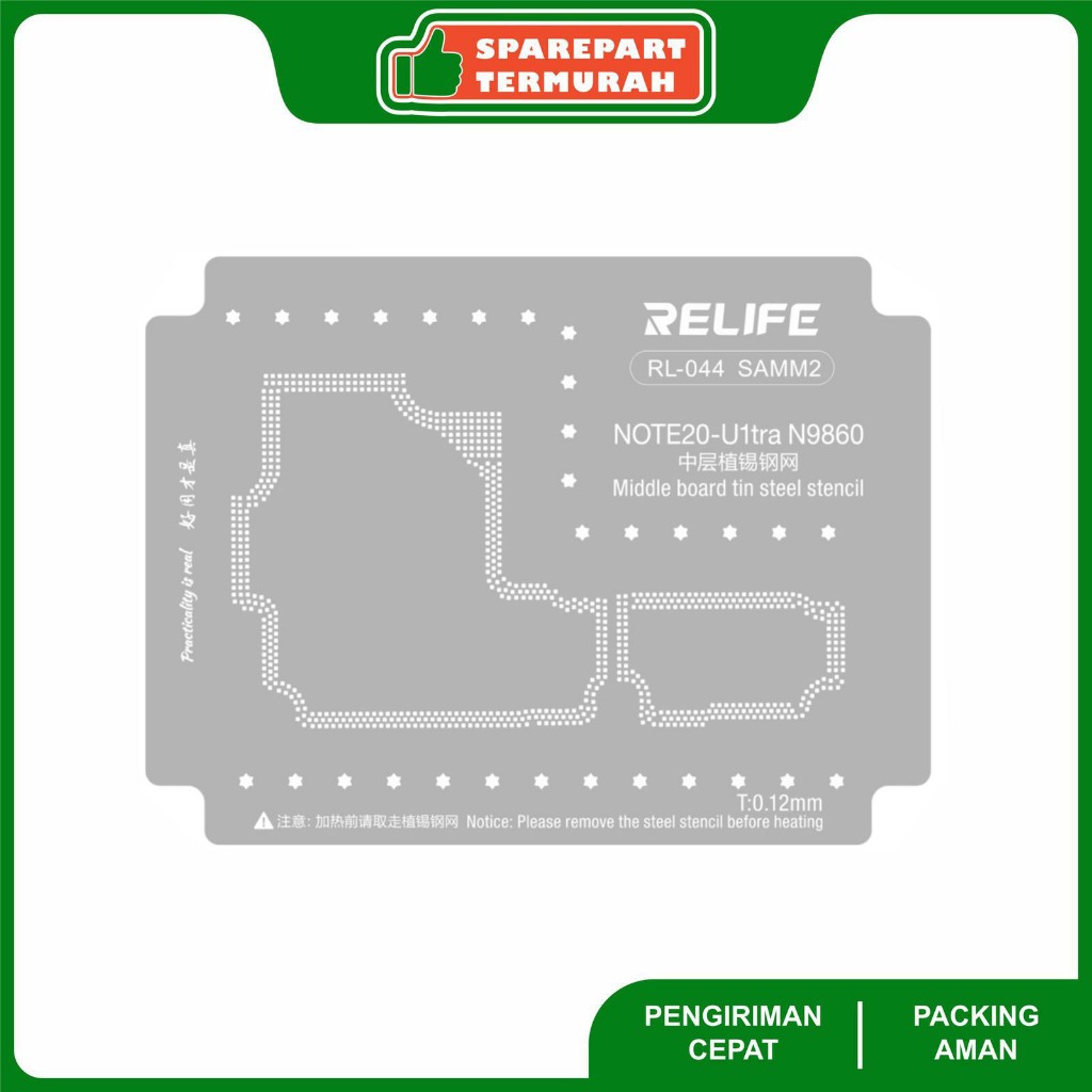 Cetakan Ic Bga Stancils Middle Layer RELIFE RL-044 SAMM2 For Samsung Note 20 Ultra
