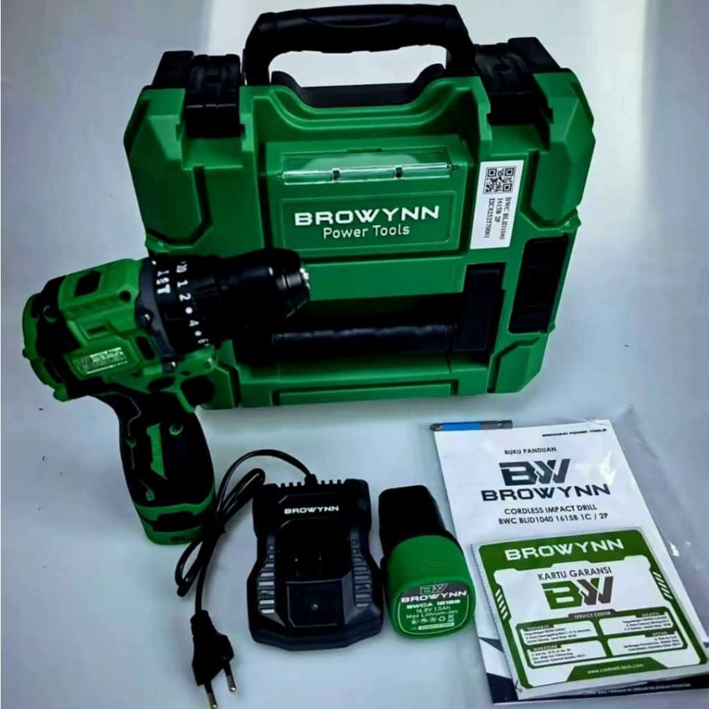 Bor Baterai BROWYNN Brushless Cordless Drill – Paket BOX / BMC (Bonus Drill Bit untuk BMC)