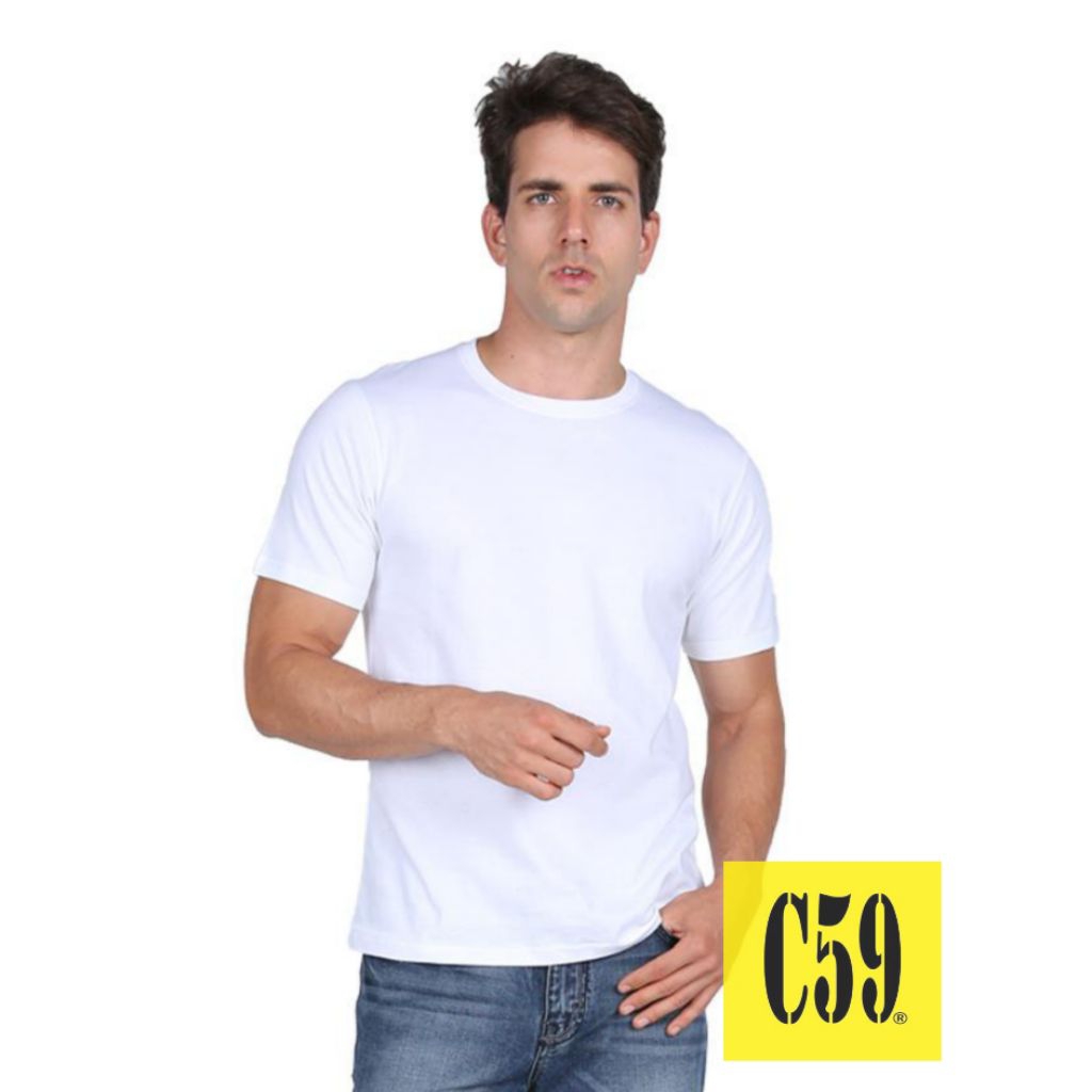 Kaos Oblong C59 Putih Polos Katun | Kaos Panjang Putih C59