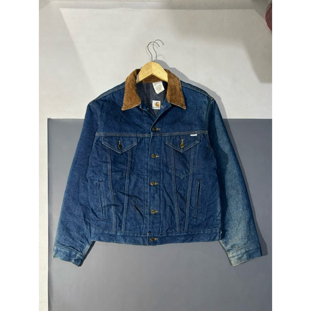 CARHARTT 80-90s TRUCKER DENIM BLANKED COLLAR CORDUROY JACKET SECOND ORIGINAL