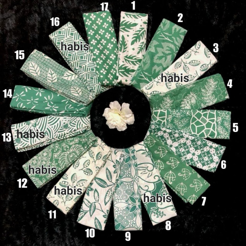 Kain Batik Cap Garutan  warna Hijau series Kain Batik Meteran Seragaman - Kain Batik Bahan Katun