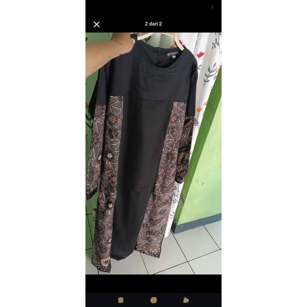 Baju Couple Batik Hitam//gamis hitam batik//baju batik laki-laki//baju couple mewah