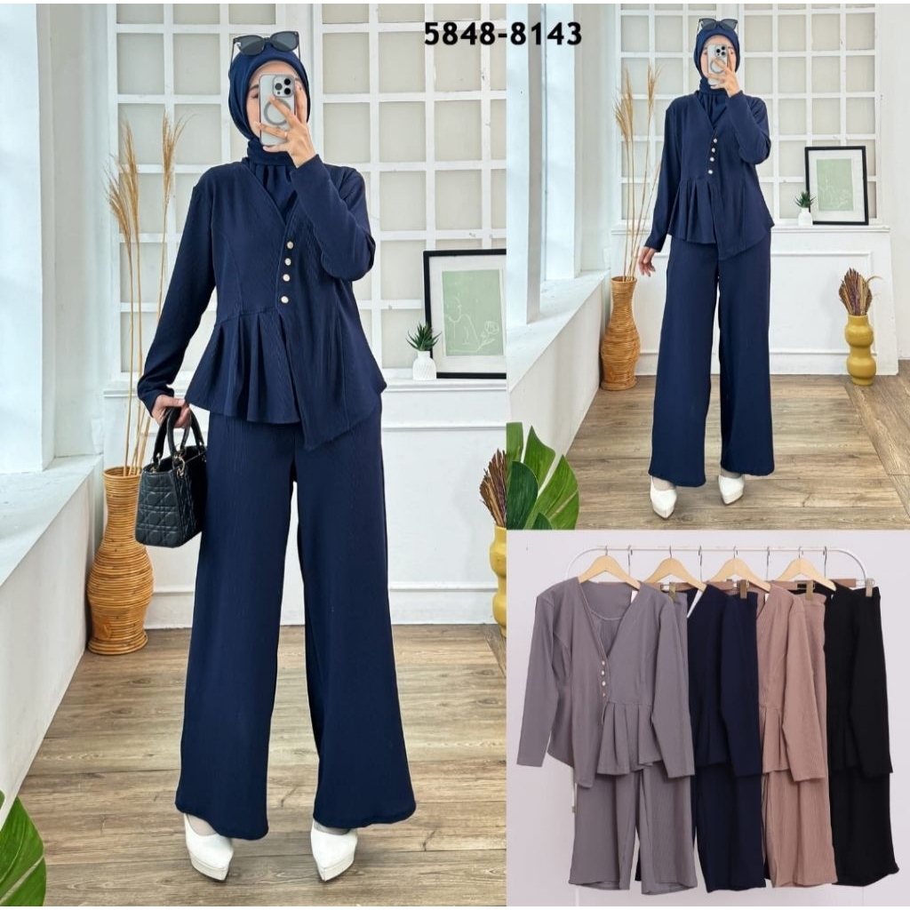 Setelan Celana Highwaist Zeara Asimetris Terbaru Cantik Kekinian CLARKE ORI