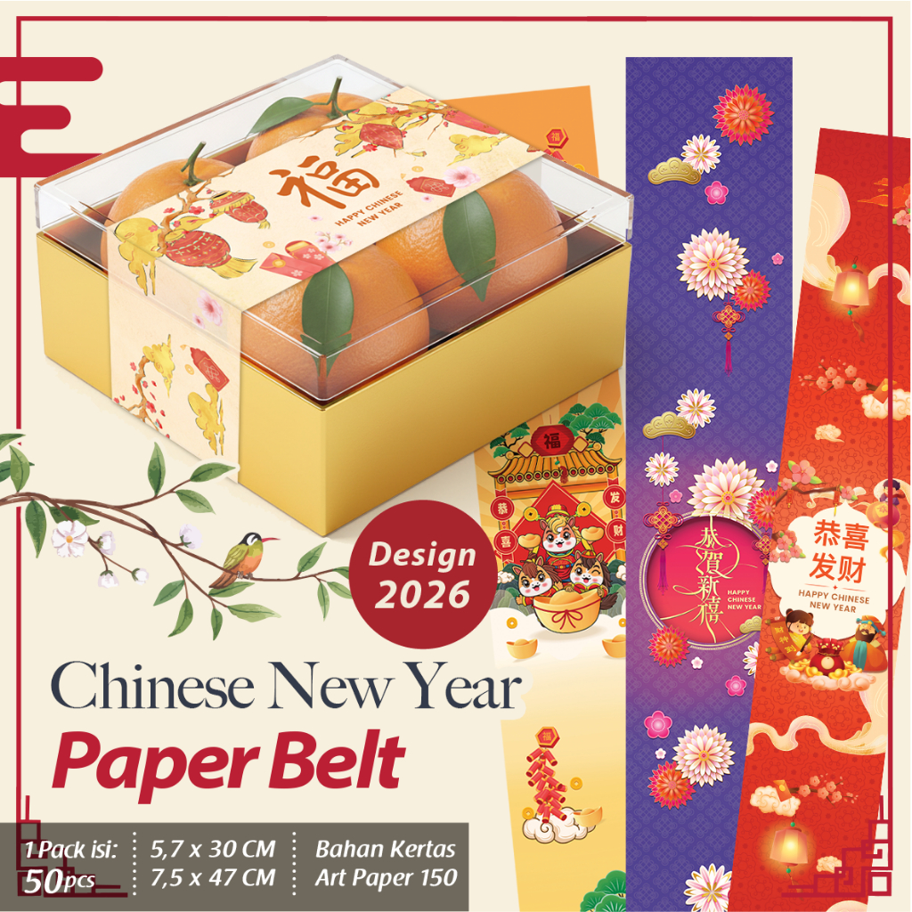 [Isi 50] Paper Belt Imlek/ Sabuk Chinese New Year/ Pita Kertas Imlek
