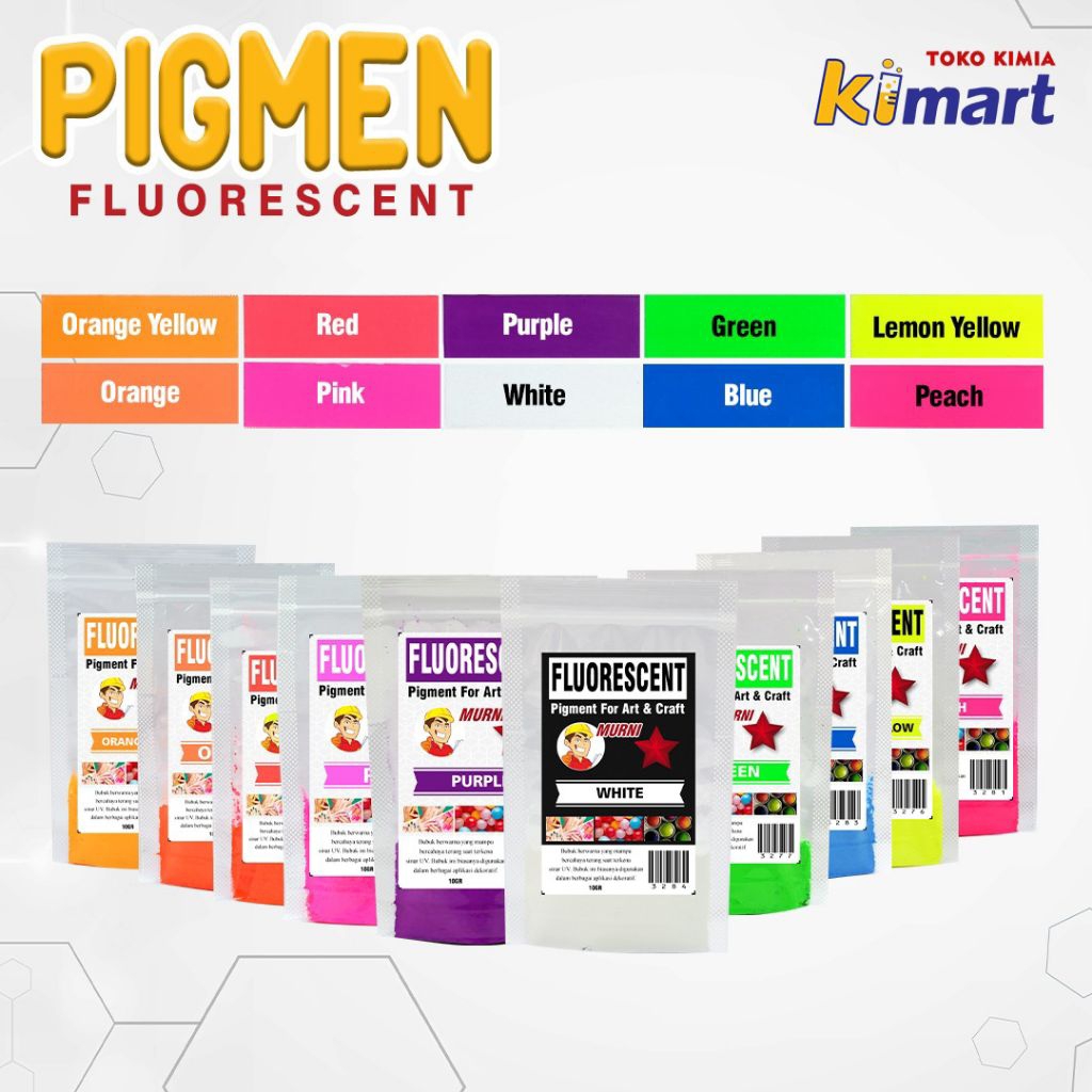 Pigmen Fluorescent Powder 10gr , Pigmen Warna Neon Bubuk Pigment