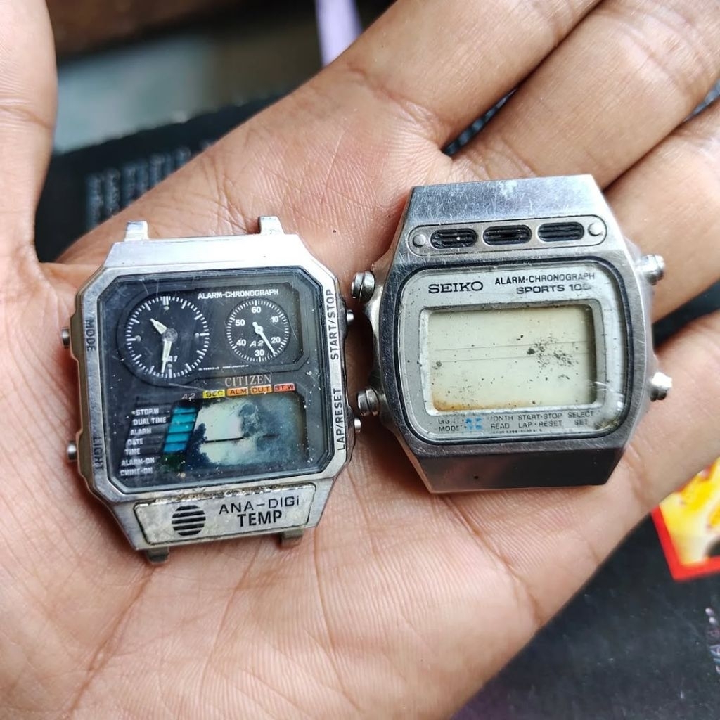 Part Jam Tangan Citizen Ana-digi Temp & Seiko digital A359-5040 Vintage Jadul