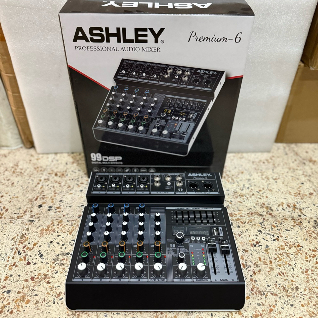 Mixer Ashley Premium-6 6 Channel (4 Mono 2 Stereo)
