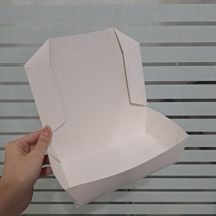 Paper Lunch Box Putih MEDIUM Kotak Makan Makanan Kertas Dus Take Away
